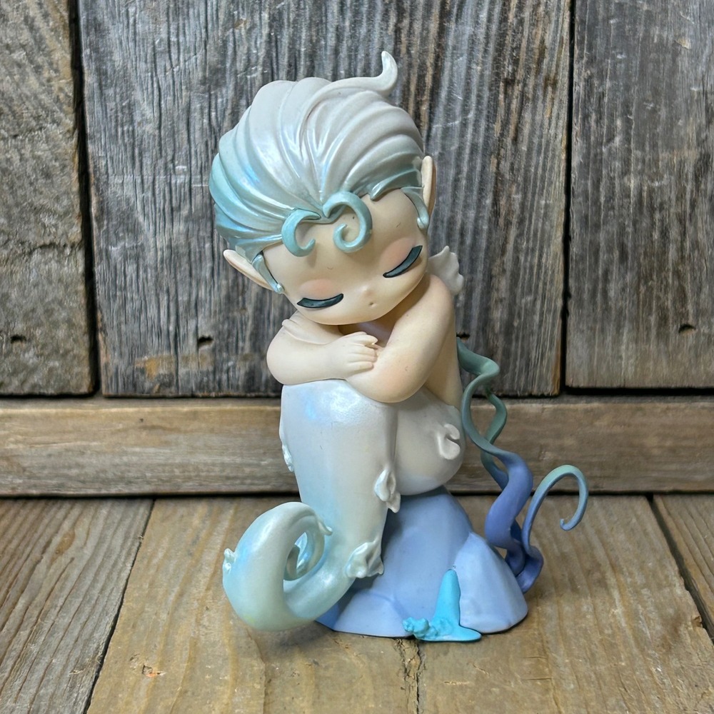 52TOYS Sleep Sea "Seahorse" Figurine Pastel Blue Pearlized Collectible 3.5"